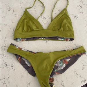 Boys + Arrows Reversible Green Bikini